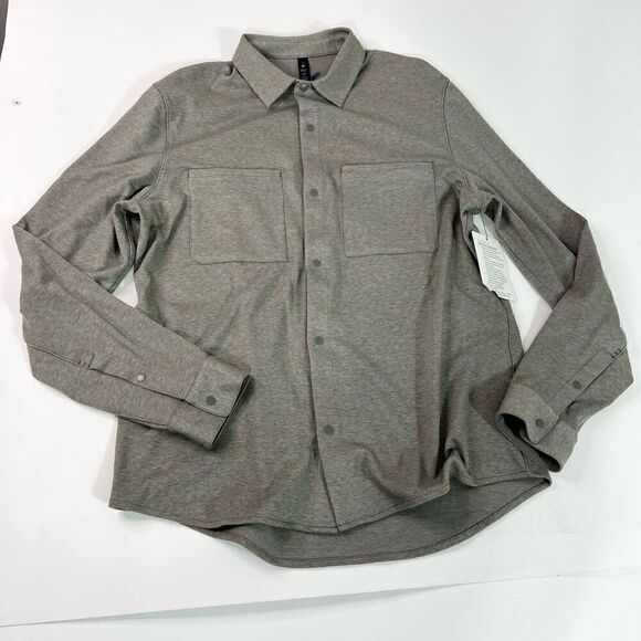 Lululemon Overshirt Mens Large Tan Heathered Rover Long Sleeve Soft Knit New - Picture 1 of 10